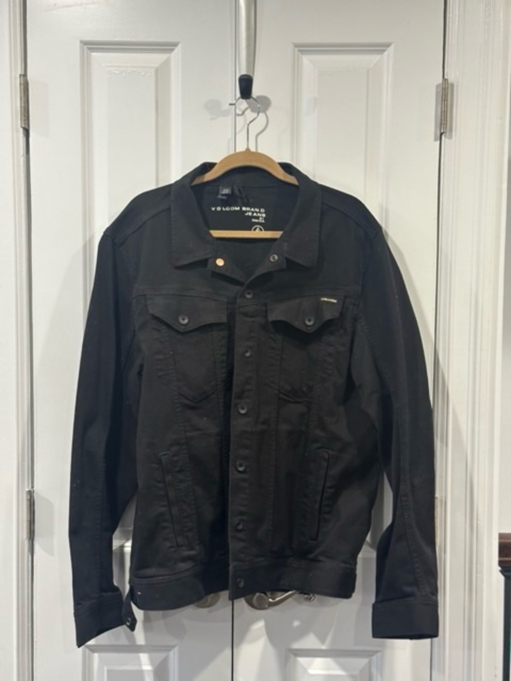 Volcom Black Denim Jacket XXL Trucker Skate Streetwear Mens